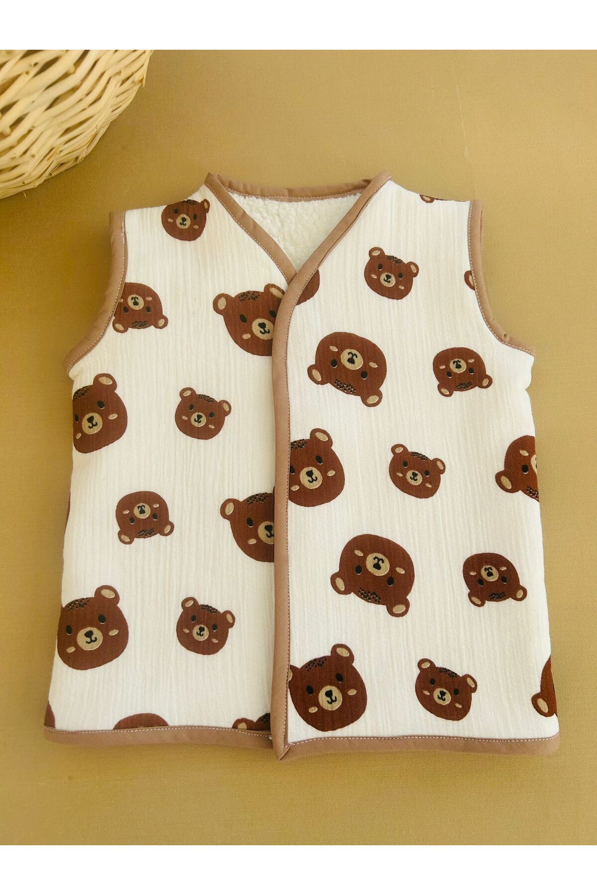 

Baby Girl and Boy Muslin Winter Vest 1 Yaş екрю