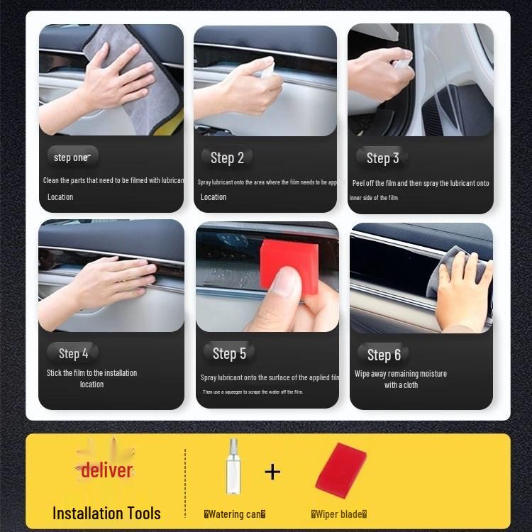 Tesla Model 3/Y Interior Protective Film for Center Console, Navigation & Gear Shift