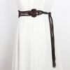 Womens Bohemian Style Rope Braid Waist Belt Wooden Bead Waist Rope Waist Chain Braided Tassels Belt for Dress