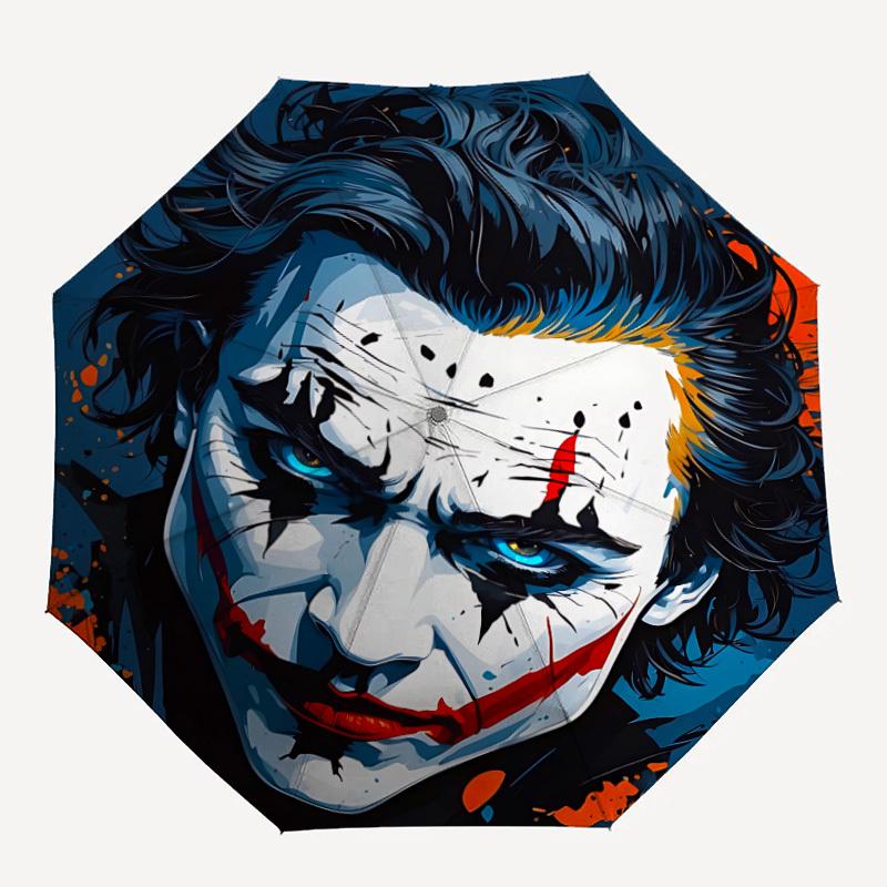 

1pc Joker Clown Automatic Folding Umbrella - Compact 8-Rib Design, Durable Plastic & Iron, Lightweight for Outdoor Daily Use21191