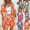 Floral Print Short-Sleeved Top and Elastic Waist Shorts Set for Women (2025)