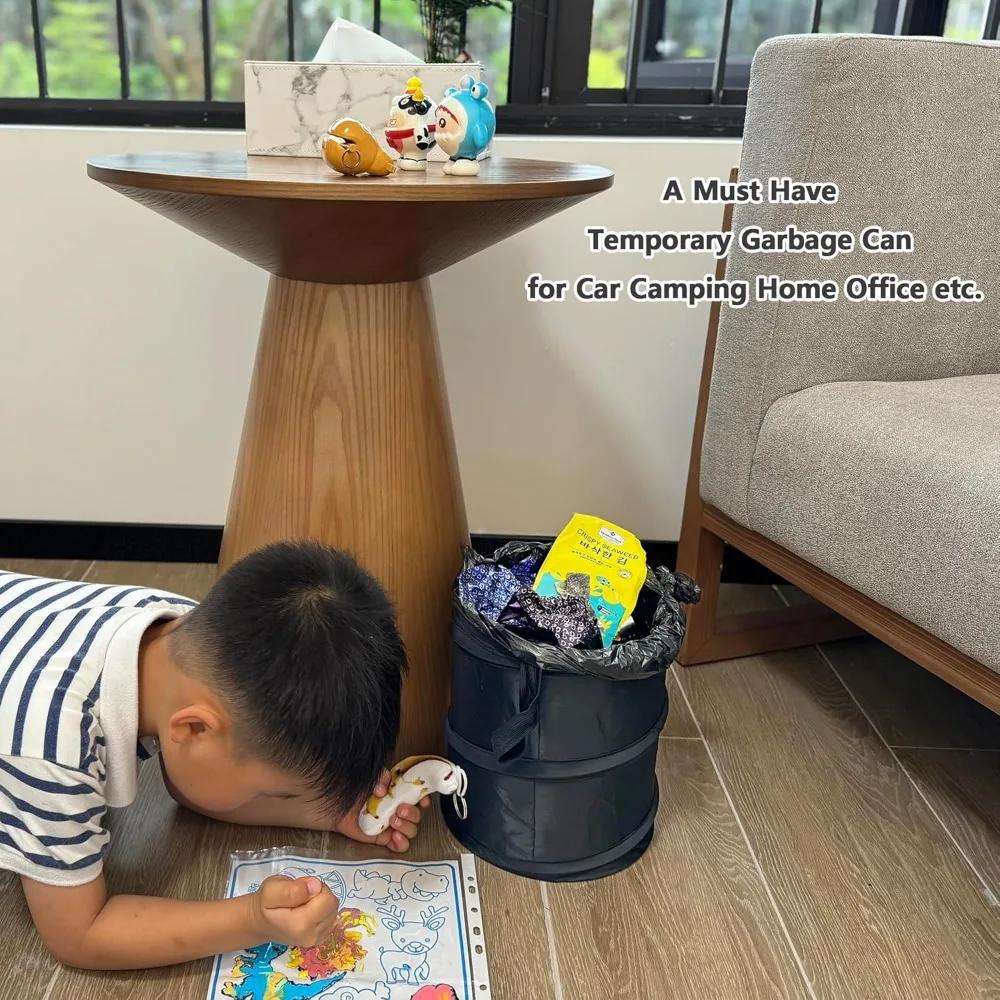 Car Trash Can Elastic Band Oxford Storage Bucket Multifunctional Portable Camping Multipurpose Foldable Vehicle Pop-Up Trash Box