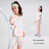 Girls' Sporty Gradient Mesh Short Sleeve & Shorts Set