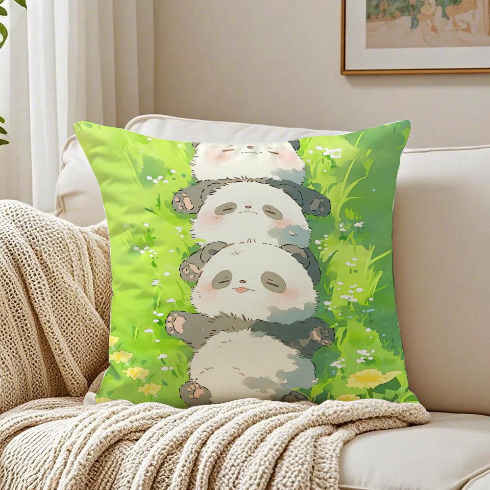 Cute handdrawn panda Cushion Cover Pillowcase Antidustmite living Room Sofa Decor Cushion Room