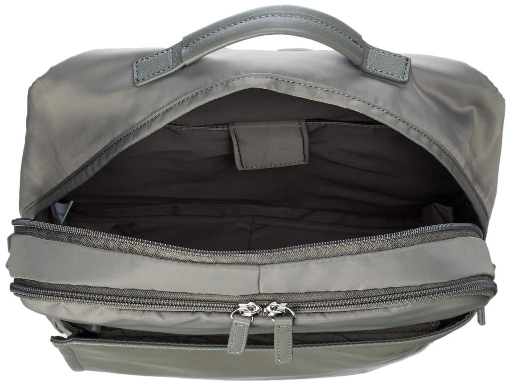 Nylon x Leather Square Rucksack Greige [Isaac] Y91-05-03 Women's