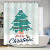 Tuniu Festive Christmas Bathroom Decor Shower Curtain Cute Holiday Forest Design Waterproof Fabric Vibrant Colors Charming Winte