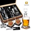 Kristallglas Whiskey Bar Set mit Holz-Karaffe & Gläsern