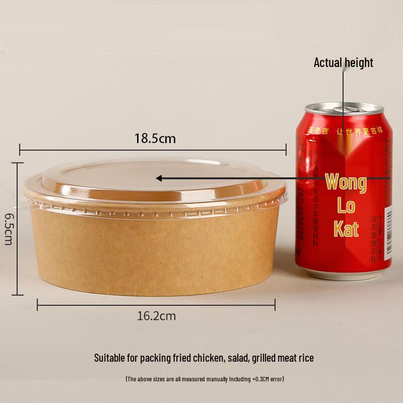 Disposable Kraft Paper Bowls with OPS Lids