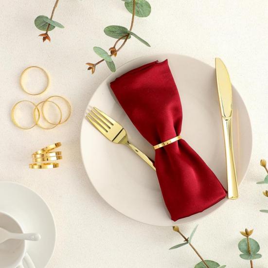 Yousheng 12Pcs Golden Napkin Rings Metal Circle Design Napkin Holders Buckles Family Dinner Wedding Party Table Decoration
