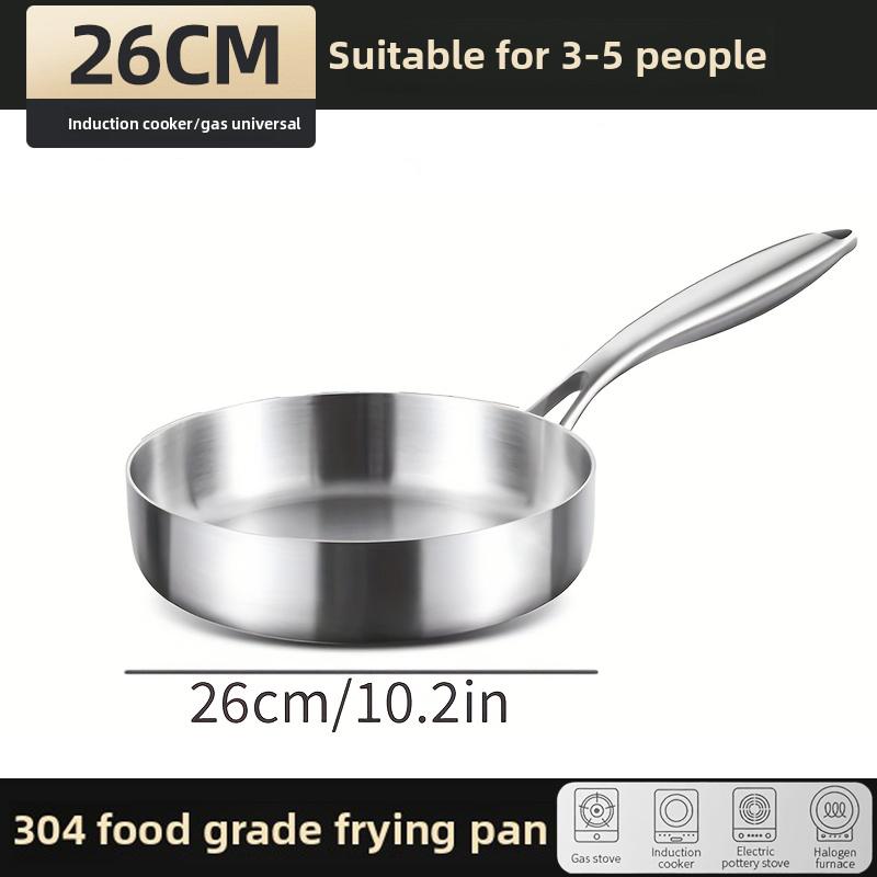 316 Stainless Steel Three-layer Frying Pan 20/22/24/26/28cm Uncoated Wok Pan Non Stick Pots Household Cooking Kitchen Cookware