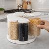 6 Pieces Food-Grade 6 Grids Grain Storage Box Airtight Rotating Rice Container  Home Use