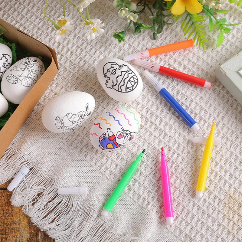 Latest Creative Easter Handmade Painted Easter Egg Set Diy Animation Bunny Egg Children'S Handmade Present Hand-Painted Easter Eggs