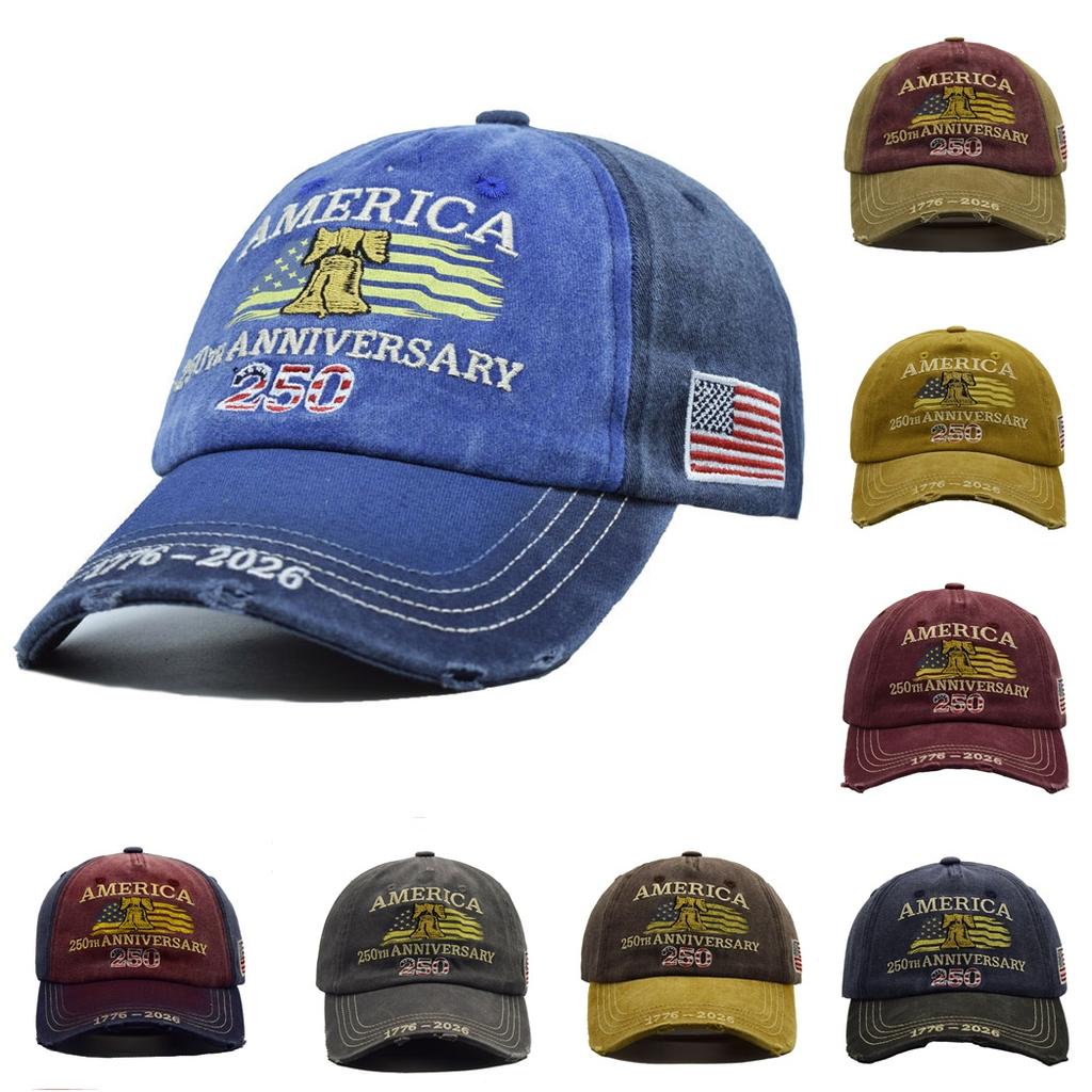 US 250th Anniversary Caps America Embroidered Baseball Cap 1776-2026 Gift for Dad Vintage Design Hats GZW