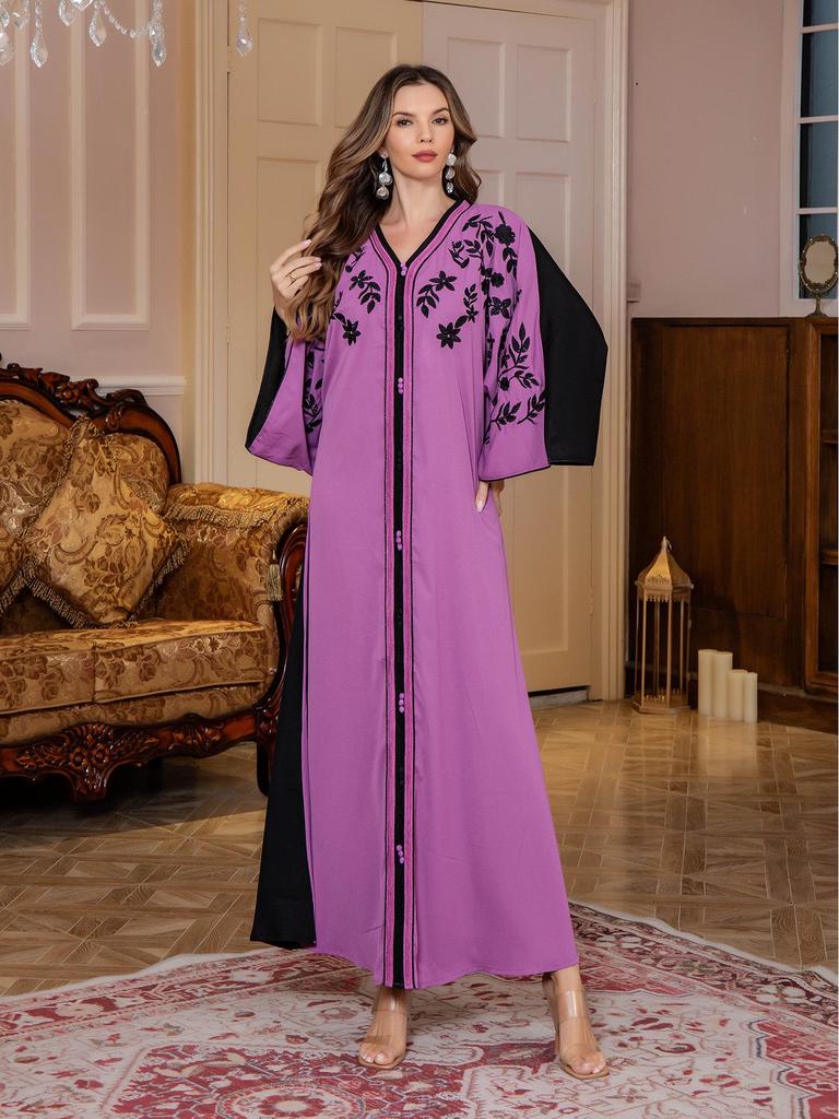 Dubai Travel Casual Muslim Women's Embroidered Arabian Robe