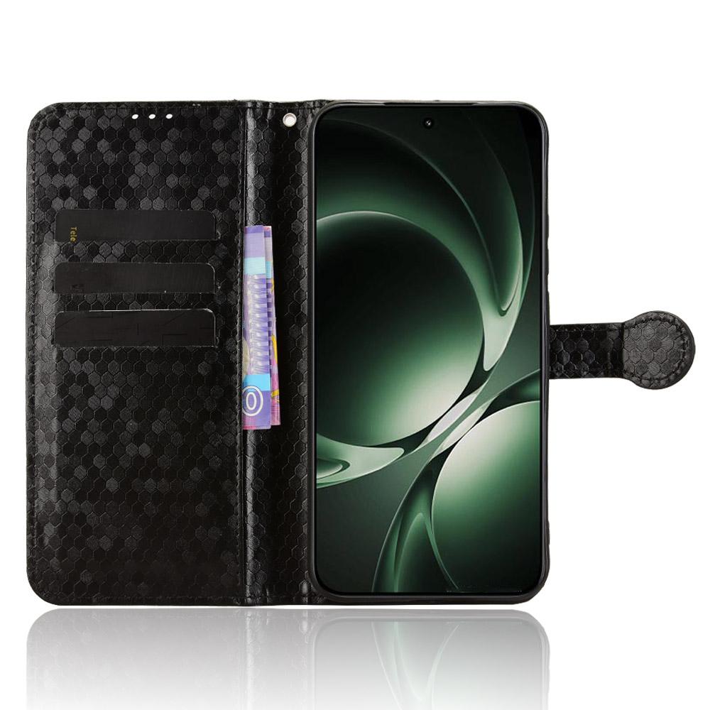 For Xiaomi Redmi K80 Ultra 5G Wallet Case Dot Pattern Imprint PU Leather Phone Cover with Wrist Strap