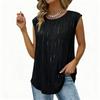 Women S Loose Sleeveless Hollow Out T Shirt European American Style