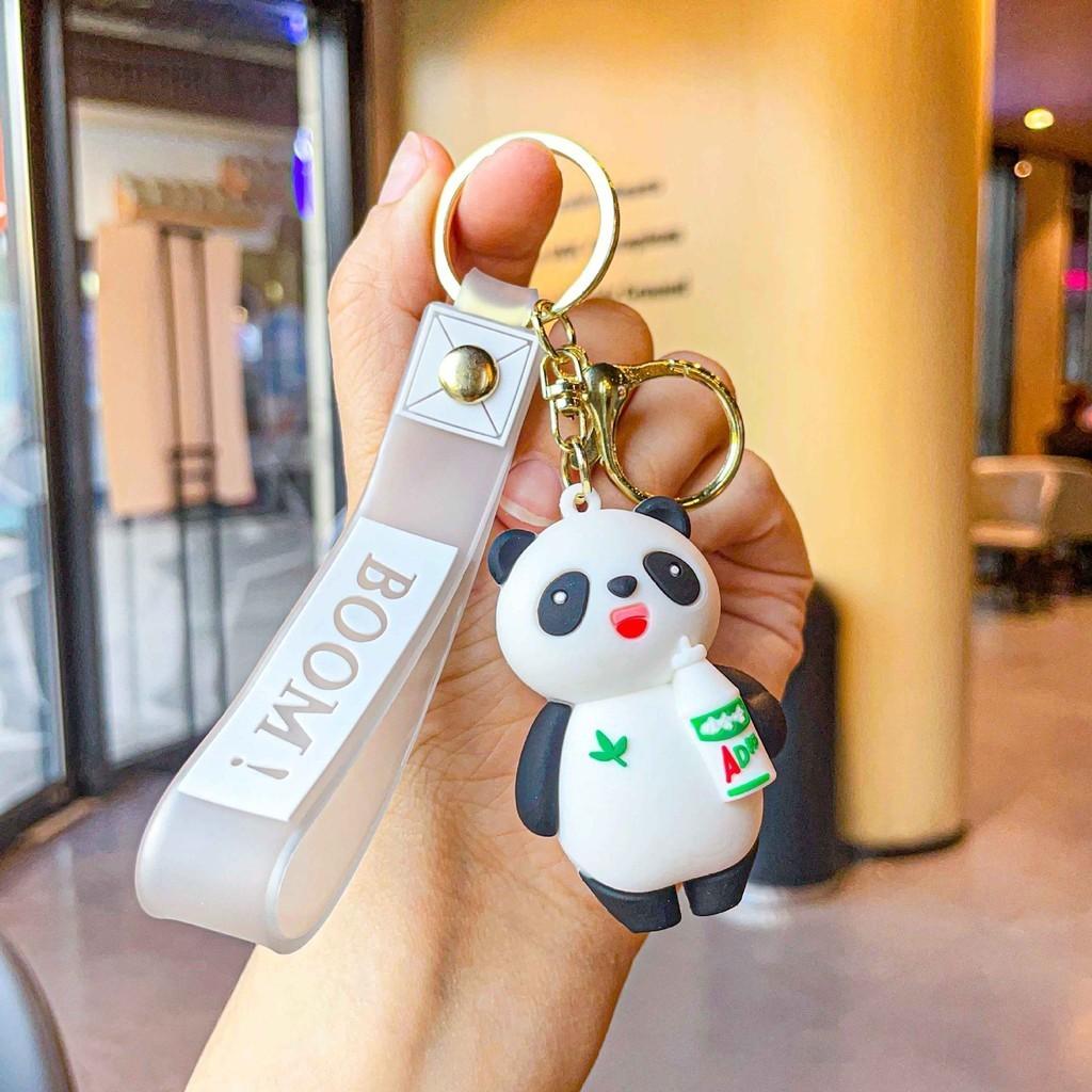 Soft Silicone Panda Keychain Plush Adorable Bag Accessory And Gift