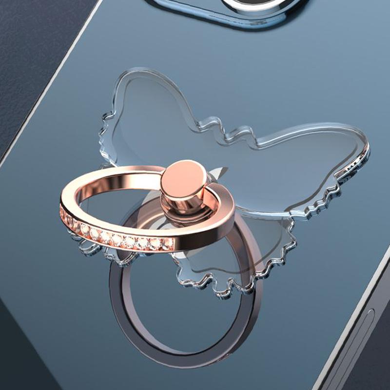 Transparent Cell Phone Ring Holder Stand 360°Degree Rotation Clear Finger Grip Kickstand Compatible iPhone Xiaomi for Phone Case