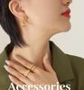 18K Gold Plated Titanium Steel Wave Hoop Earrings