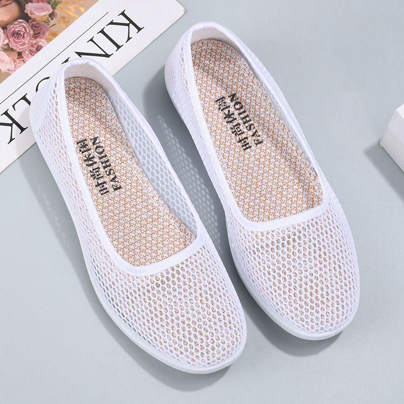 Summer Women's Flat Casual Mesh Shoes with Comfortable Wear-resistant and Versatile Low Top Shoes for Work