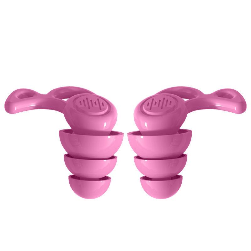 

3 Layers Silicone Ear Plugs for Sleep Noise Reduction Reusable Sound Blocking Earplug Hearing Protection for Snoring рожевий