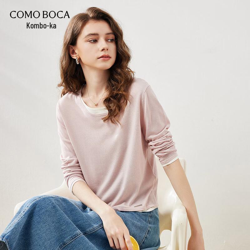 Women s Tencel Blend Faux Layer Knit Top L