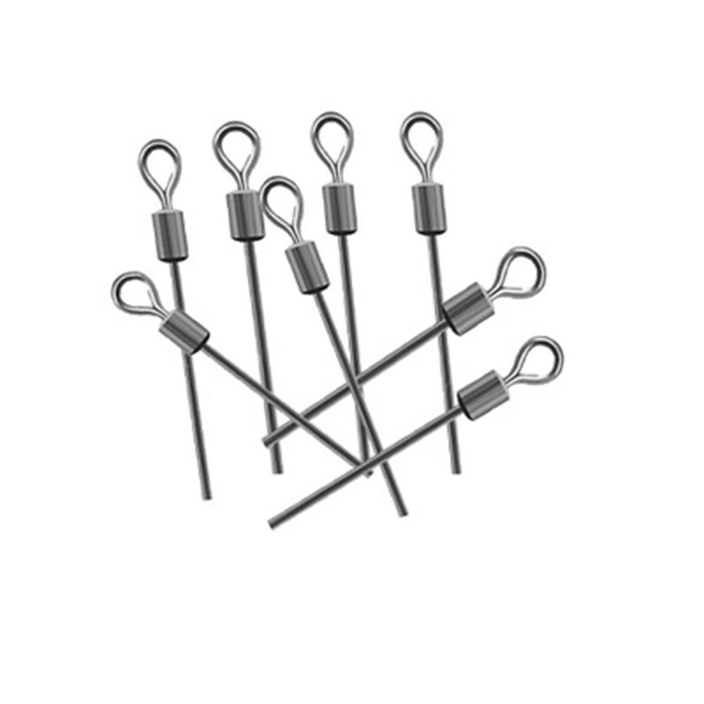 50pcs Stainless Steel Fishing Connector Pin Brass Barrel Hard Steel Wire Fishing Swivel Long Pole Rolling Connector