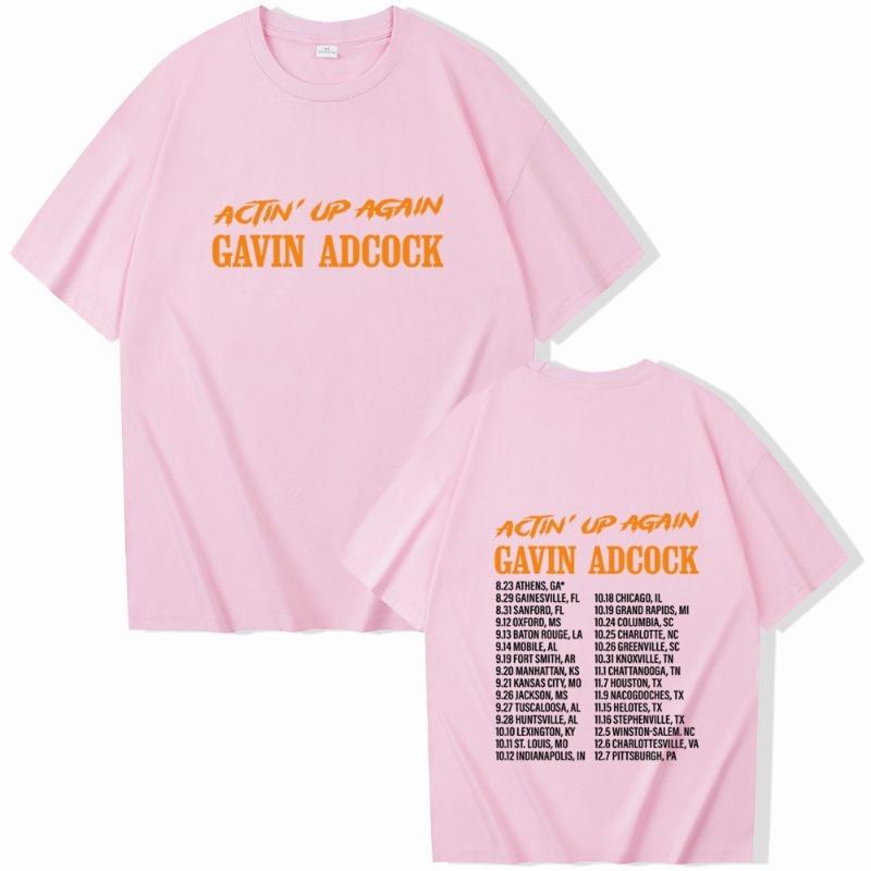 Gavin Adcock Actin' Up Again Tour 2026 Music Fans Gift  100% Cotton T-shirt