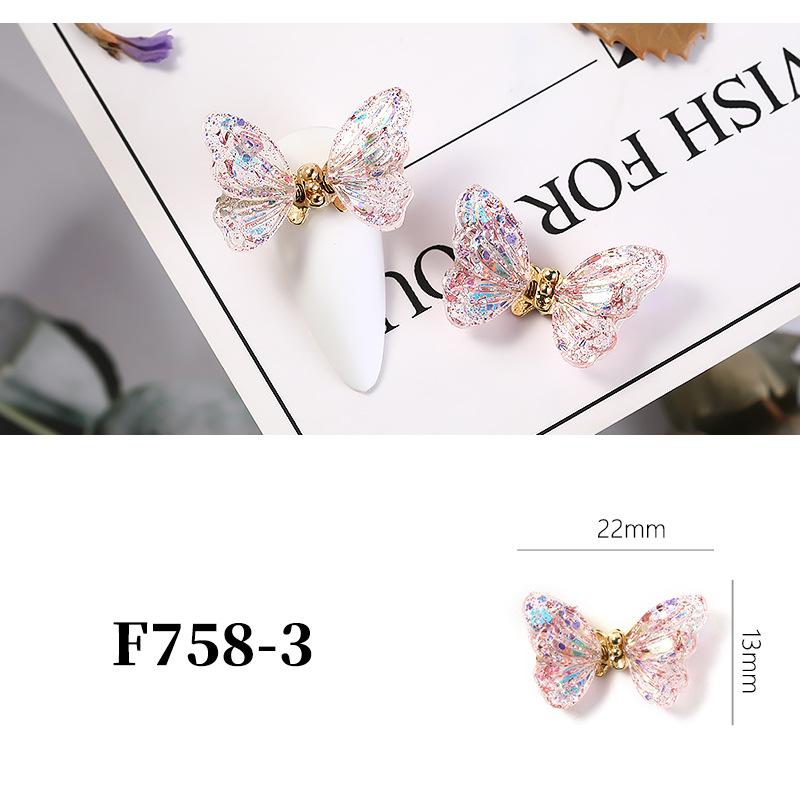 Nail Art Butterfly Jewelry Resin Aurora Color Three-Dimensional  Dynamic Butterfly Super Flash Nail Art Decoration