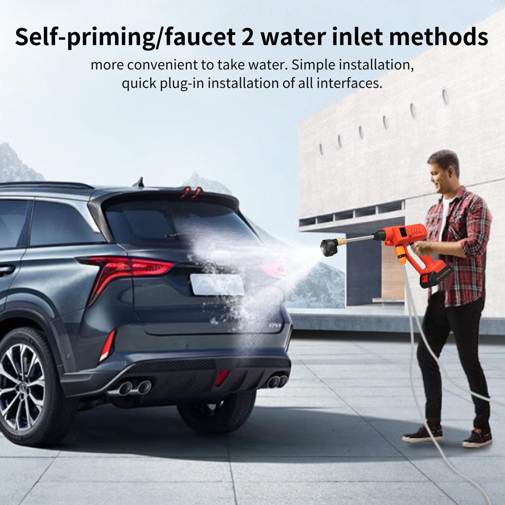 Беспроводная стиральная машина высокой мощности 300 Вт с распылительной аккумуляторной батареей 6в1 для автомобиля