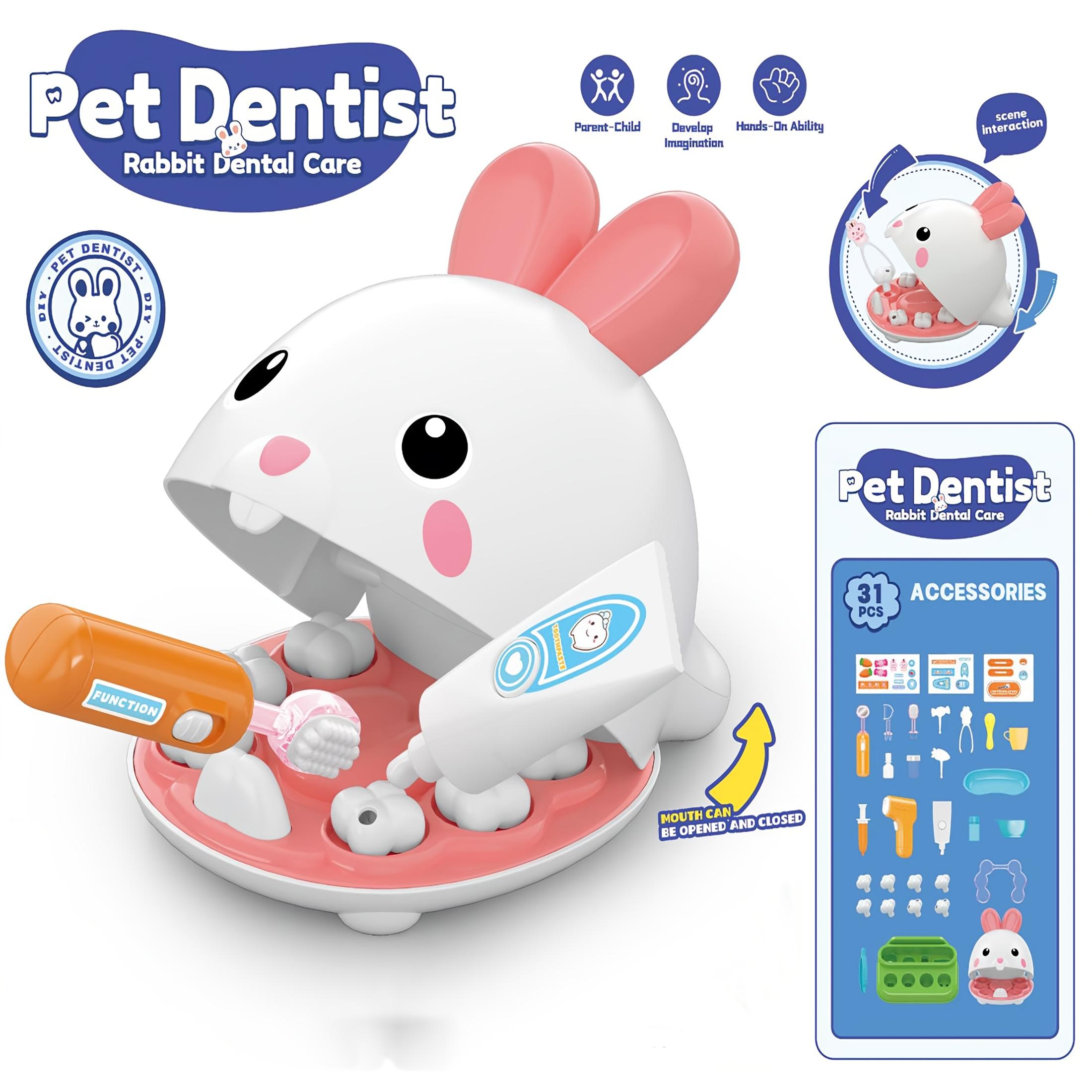 

Игровой набор «Учимся быть стоматологом», Имитация стоматологического набора для детей от 3 лет Rabbit Goes To The Dentist Toy