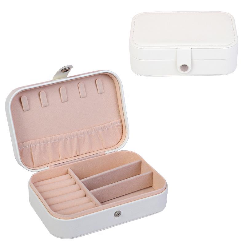 Portable PU Jewelry Box for Earrings, Necklaces, and Rings