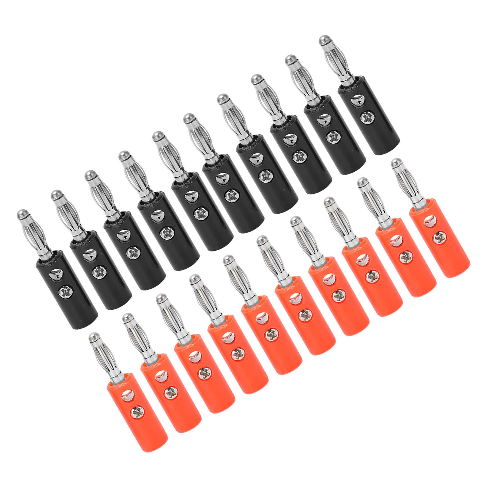 

4mm Banana Plugs Red and Black Zinc Alloy Banana Plug Connectors for Speaker Wire Audio Amplifier