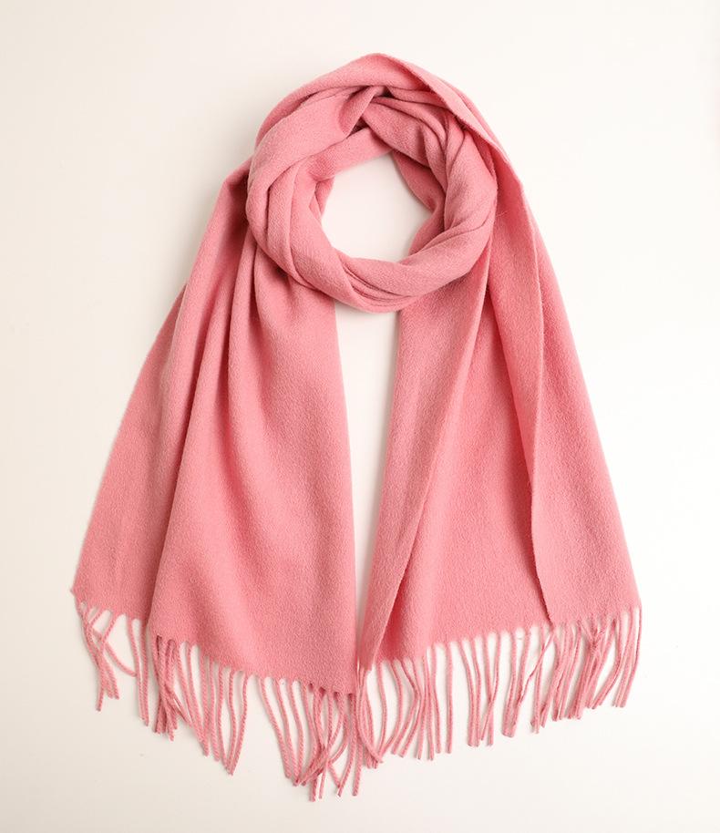 40 wide wool plain long scarf autumn and winter long beard warm plain shawl men's and women's scarf batch
