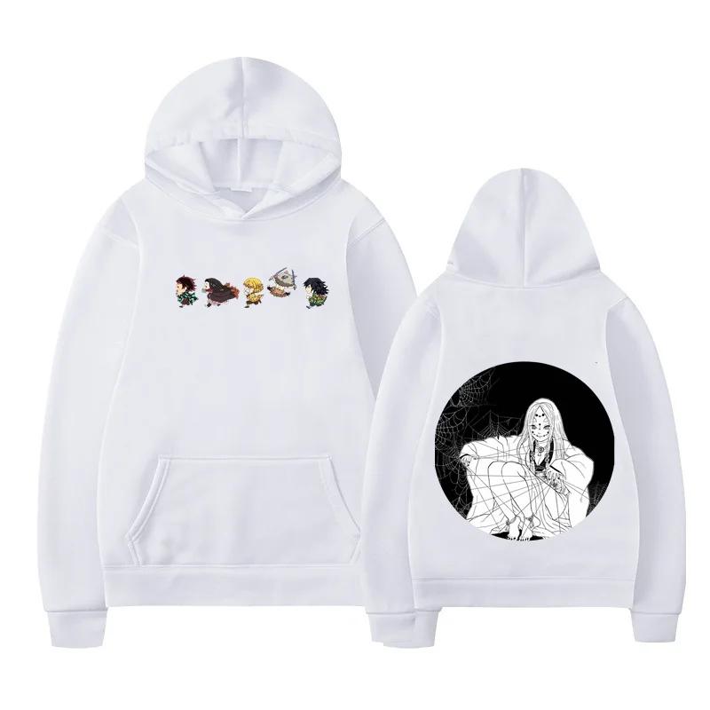 Autumn Winter Japanese Anime Hoodie Sweatshirt Print Letter Oversize Pullover Casual Fashion Street Long Sleeved Top