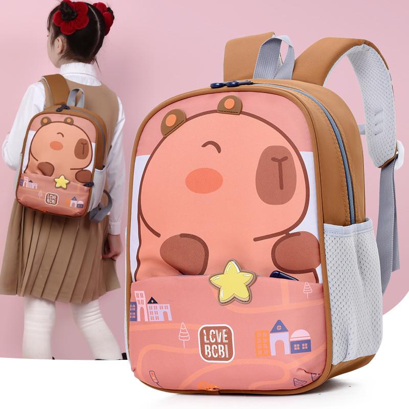 Kindergarten Capybara Adorable Backpack For Kids Featuring Cute Design Cartoon