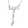 Heat Thermal Transfer Pendant Necklace Sublimation Blanks Mom Footprint Pendant Clavicle Chain Bezel Pendant Necklace