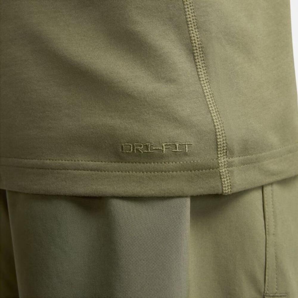 Nike Camiseta de Manga Curta e Gola Redonda Dri-Fit Declaração Primária Masculina Tops Verde DV9832-222