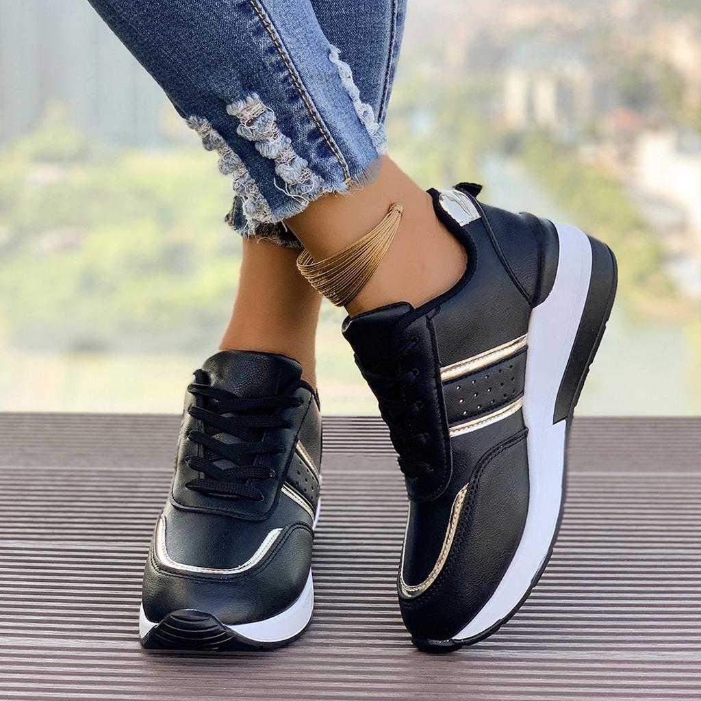 Mode Damen Sneaker Neu Leder Patchwork Laufschuhe Designer Schuhe für Damen Mode Plateau Outdoor Sneaker Damen Zapatos De Mujer