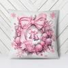New Christmas Pink Pillow Cover Sofa Cushion  Bedroom Room Home Decoration   Holiday Gift,(3)