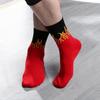 Tube Socks Long Section Flame Print Cotton Winter Cute Funny Cotton Ladies Socks for Winter