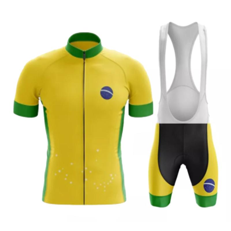 2026 Brazil New Cycling Team Jersey Bike Shorts Bib Set Ropa Ciclismo MenS MTB Shirt Summer Bicycling Maillot Bottom Clothing