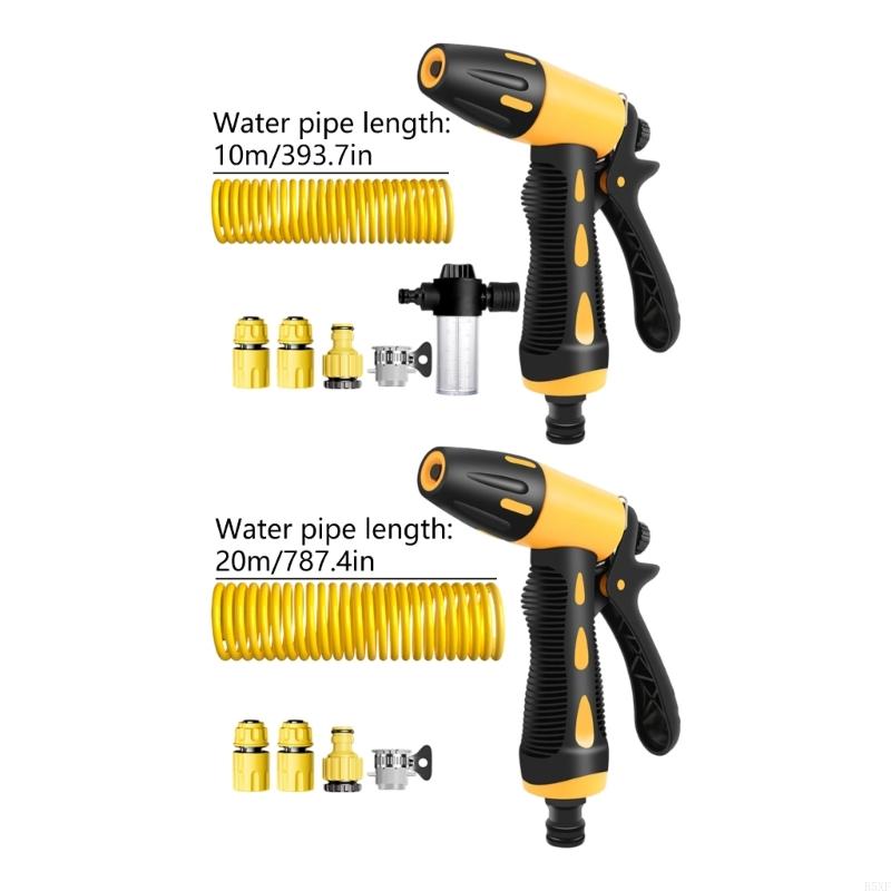 2025 New Wall Mounted Expandable Garden Hose Strong Car Wash Sprays Tool Nozzle Auto Retractable Spring Pipe for Car Cleaning