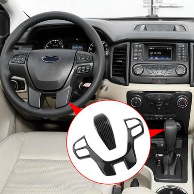 For Ford Everest 2015-2019 Ranger 2015-2017 AT Steering Wheel Trim Gear Shift Knob Sticker Cover Styling Interior Accessories