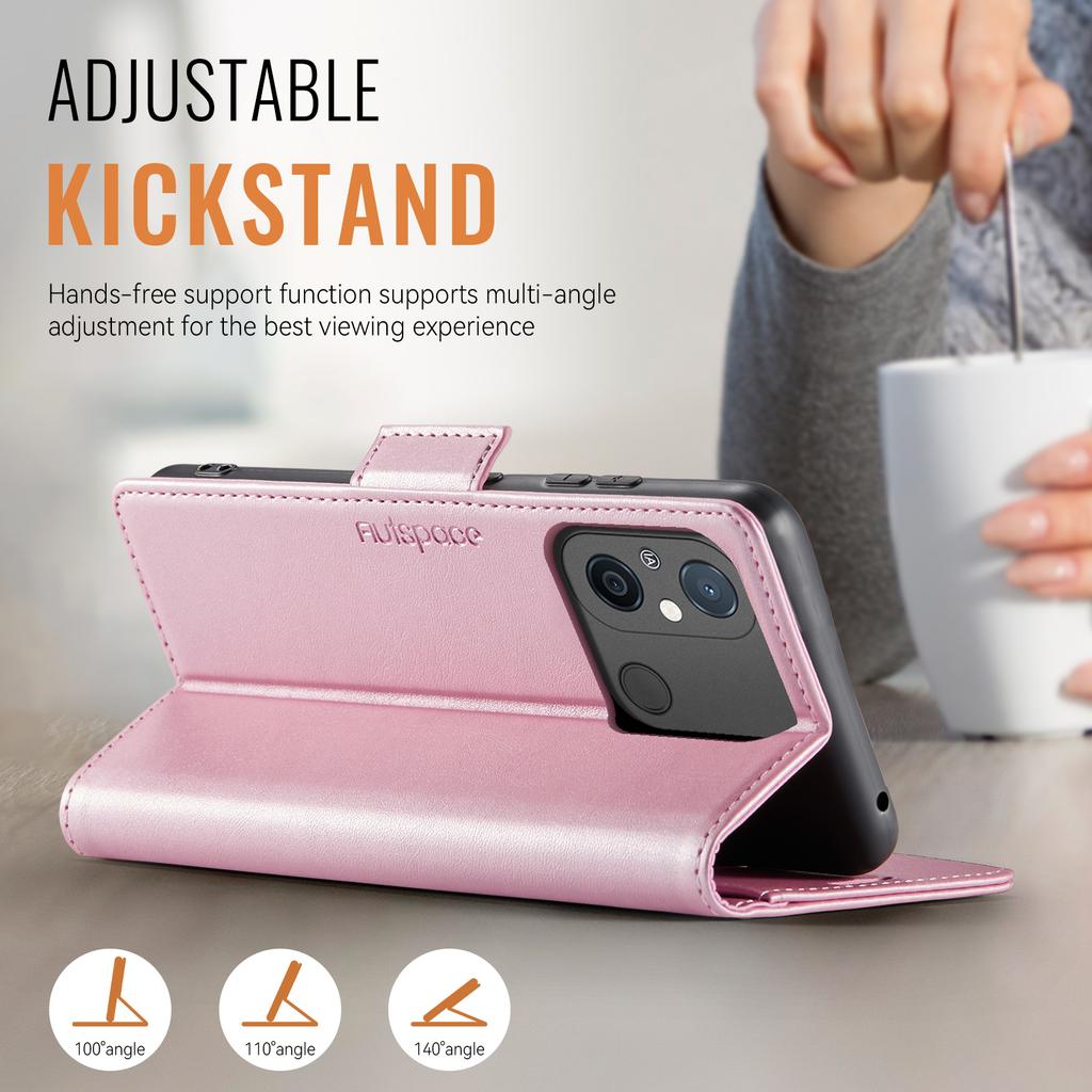 For Xiaomi Redmi 11A Wallet Case with Card Slots & Kickstand, 360° Protection Leather Case