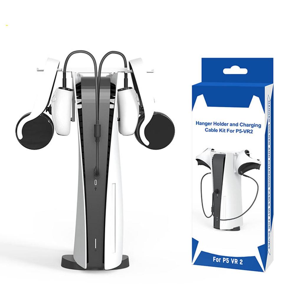Controller Charger and Storage Bracket for PS5/PSVR2 Storage Stand/Rack Accessories, Charging Set, Type-C Cable Controller Hanger Stand