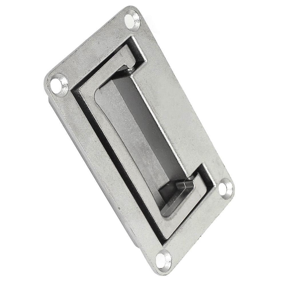 1pc 9.5cm x 6cm/11.1cm x6.9cm Metal Rectangle Shaped Recessed Folding Pull Handle Grip