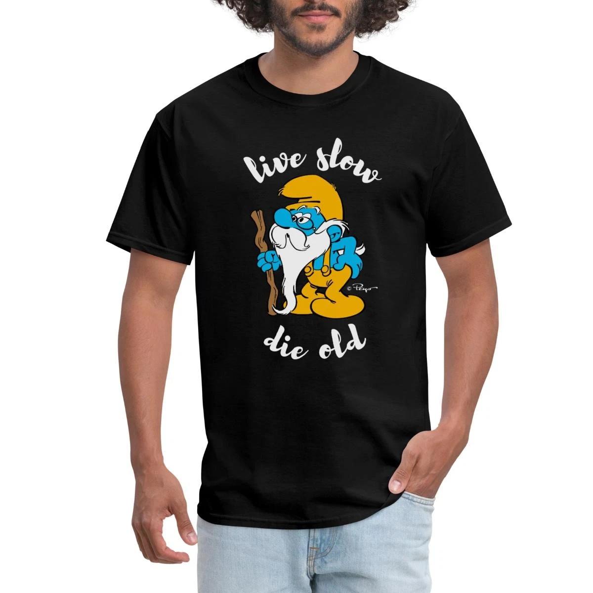The Smurfs Grandpa Live Slow Die Old Men s T-Shirt XS