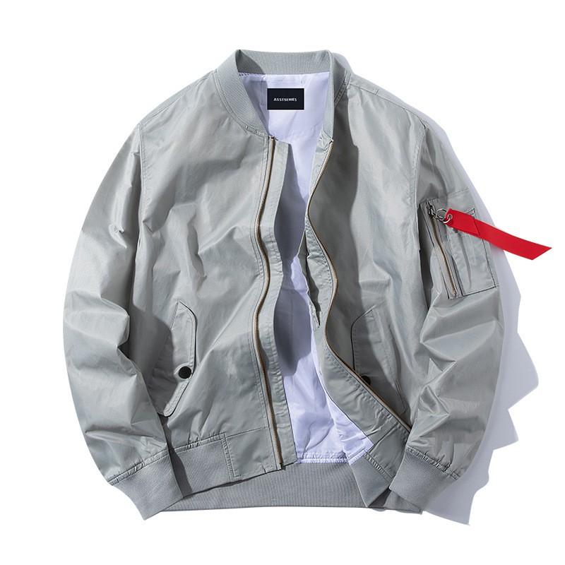 Ανδρικό Oversized Casual Μπουφάν Bomber με Όρθιο Γιακά, Ελαφρύ Αντιανεμικό Εξωτερικό Ρούχο από Νάιλον