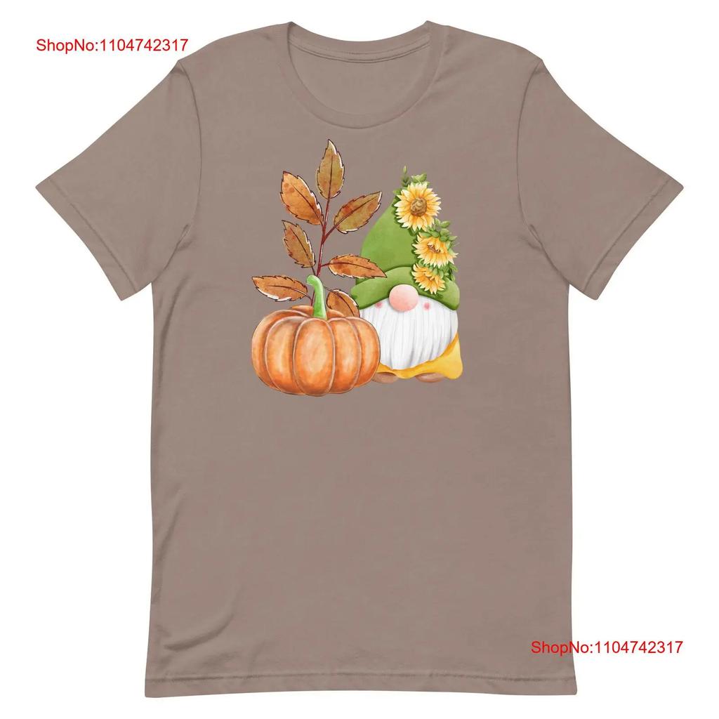 Fall Gnome T Shirt Pumpkin with Leaves vintage Washed streetwear Soft Casual Slightly Top For Everyday Wear homme fashion